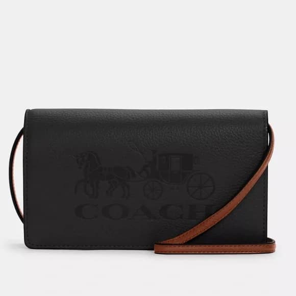 COACH Anna Foldover Crossbody Clutch With Horse And Carriage