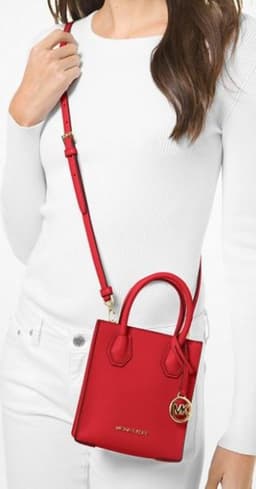 Michael Kors Mercer Extra-Small Pebbled Leather Crossbody Bag thumbnail 2