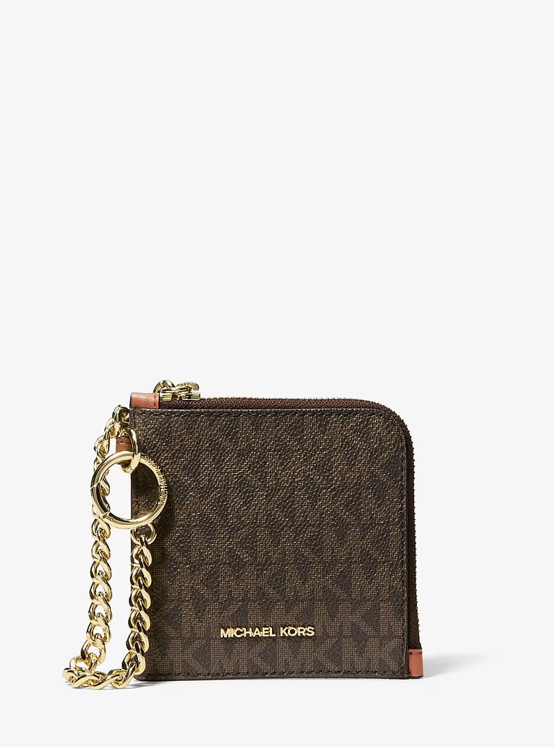 MICHAEL KORS Jet Set Travel Signature Logo Chain Wallet