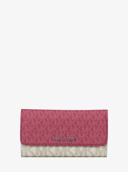 Michael Kors Jet Set Travel Signature Logo Tri-Fold Wallet thumbnail 1