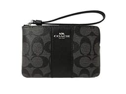 Coach Corner Zip Wristlet In Signature Canvas