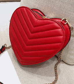 Girls Sweet Quilted Heart Crossbody Bag