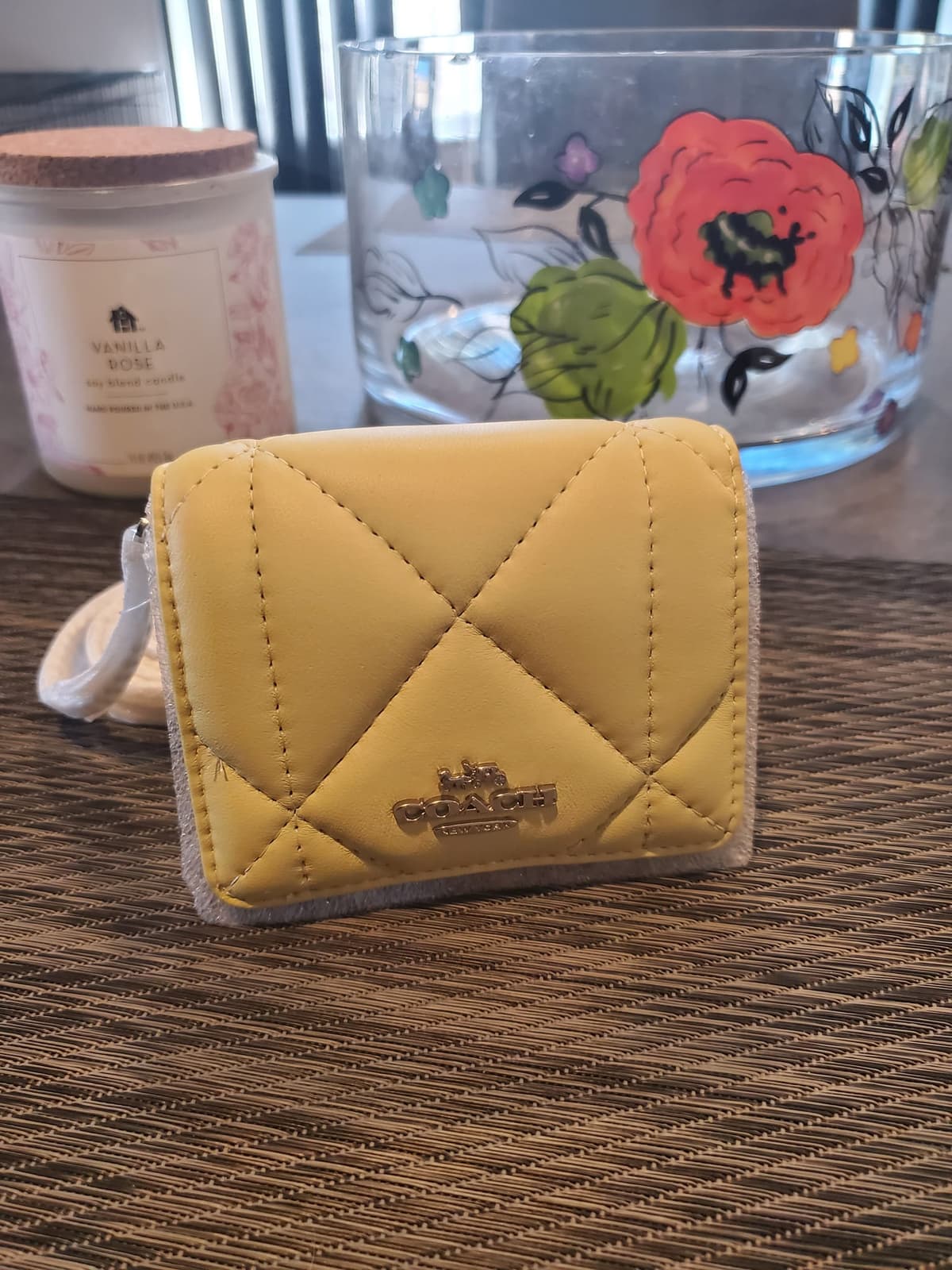 New Arrival ..mini wallet on a chain in Pale/ Lime