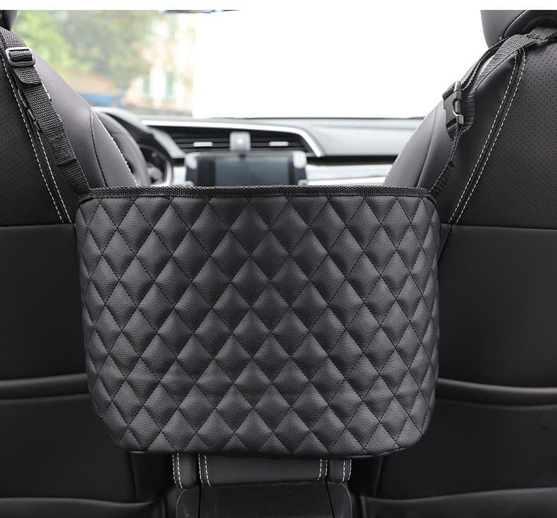 Leather Hanging Storage Bag Car Back Seat Organizer