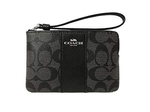 Coach Corner Zip Wristlet In Signature Canvas