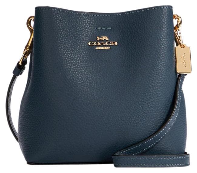 Bucket Mini Town Gold/Denim Leather Cross Body