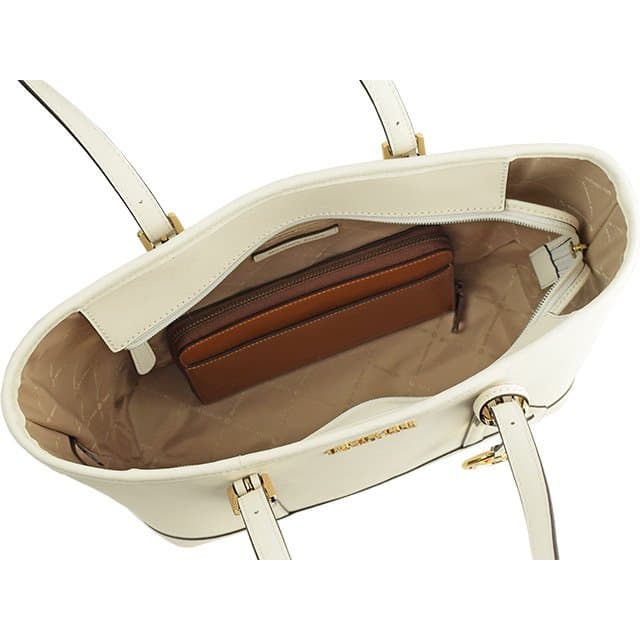 MICHAEL KORS JET SET TRAVEL SMALL SAFFIANO LEATHER TOP-ZIP T
