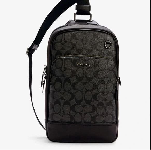 Coach Graham Pack In Signature Canvas (black)