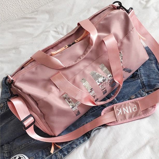 Pink girls woman gym bag