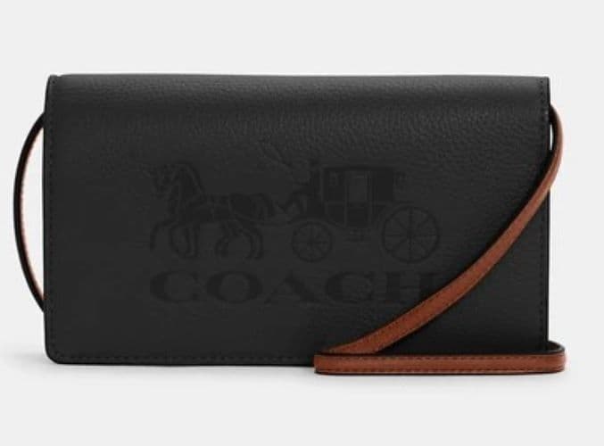 COACH Anna Foldover Crossbody Clutch With Horse And Carriage