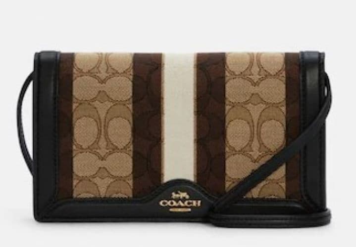 Anna Foldover Clutch Crossbody In Signature Jacquard With St